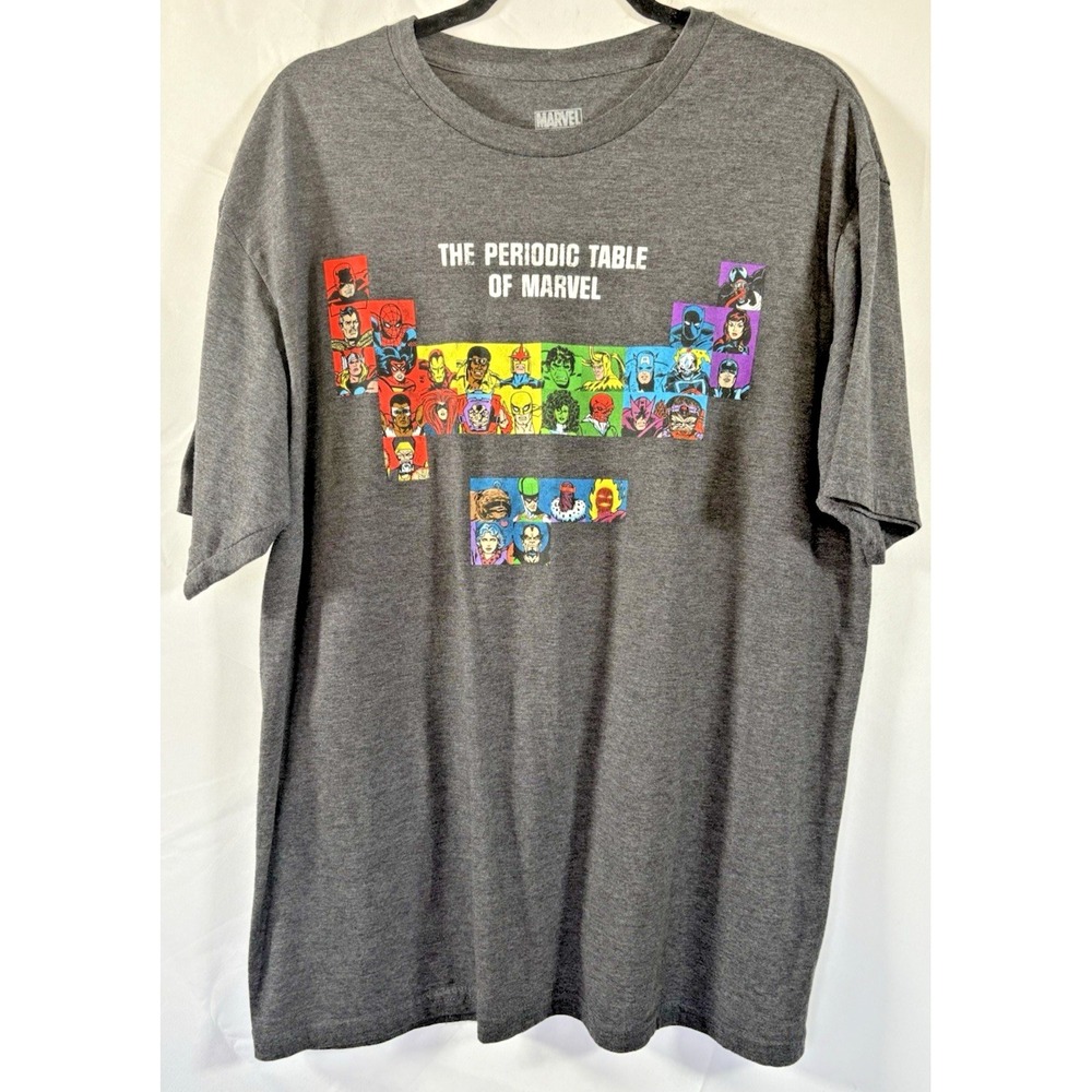 Marvel comics t-shirt size xl periodic table marvel characters short sleeves